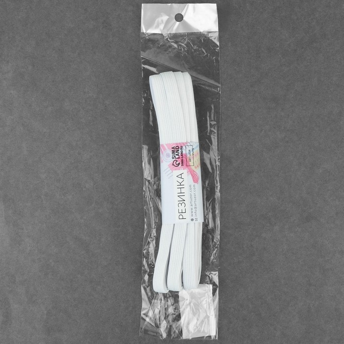 Резинка вязаная, 10 мм, 10 &plusmn; 0,5 м, цвет белый