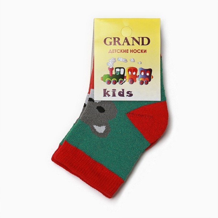 Новый год. Носки детские махровые, цвет зеленый, р-р 16-18 Новый год. Носки детские махровые, цвет зеленый, р-р 16-18