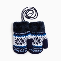 Варежки детские, цвет тёмно-синий, размер 13 (2-4 года)