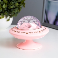 Ночник-проектор "Фьюжн" LED 3хLR44 диско, розовый 12х12х10 см RISALUX Ночник-проектор "Фьюжн" LED 3хLR44 диско, розовый 12х12х10 см RISALUX
