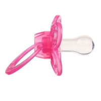 Соска - пустышка силиконовая классическая, от 6 мес., с колпачком + держатель &laquo;Мишка&raquo;, цвет розовый