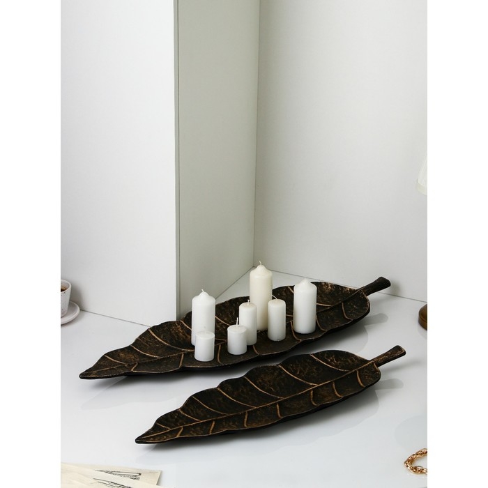 Набор органайзеров &laquo;Лист №5&raquo;, полистоун, 2 шт, цвет медь