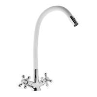 Смеситель для кухни "ЦС-СМ СМ511711", двухвентильный, гибкий излив, латунь, серый