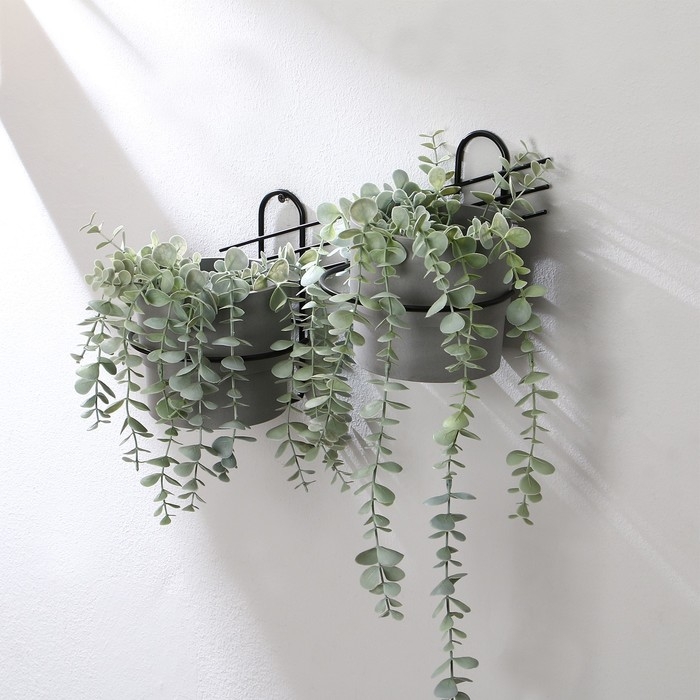 Подвес для кашпо, настенный, d = 16 см, чёрный, &laquo;Косая-2&raquo;