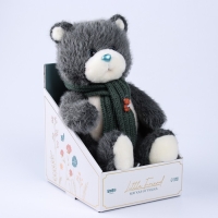 Мягкая игрушка Little Friend, новогодний мишка с зелёным шарфом, цвет темно-серый , 23 см Мягкая игрушка Little Friend, новогодний мишка с зелёным шарфом, цвет темно-серый , 23 см