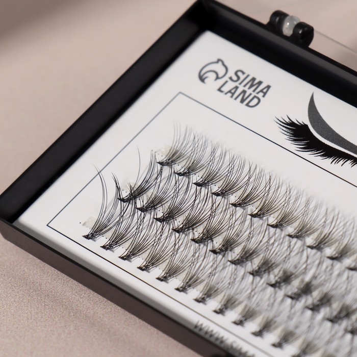 Набор накладных ресниц &laquo;Классика&raquo;, пучки, 10, 12, 14 мм, толщина 0,1 мм, изгиб C, 10 D