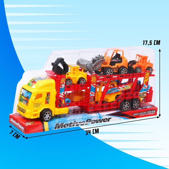 Грузовик инерционный &laquo;Автовоз&raquo;, с 6 машинами, цвета МИКС