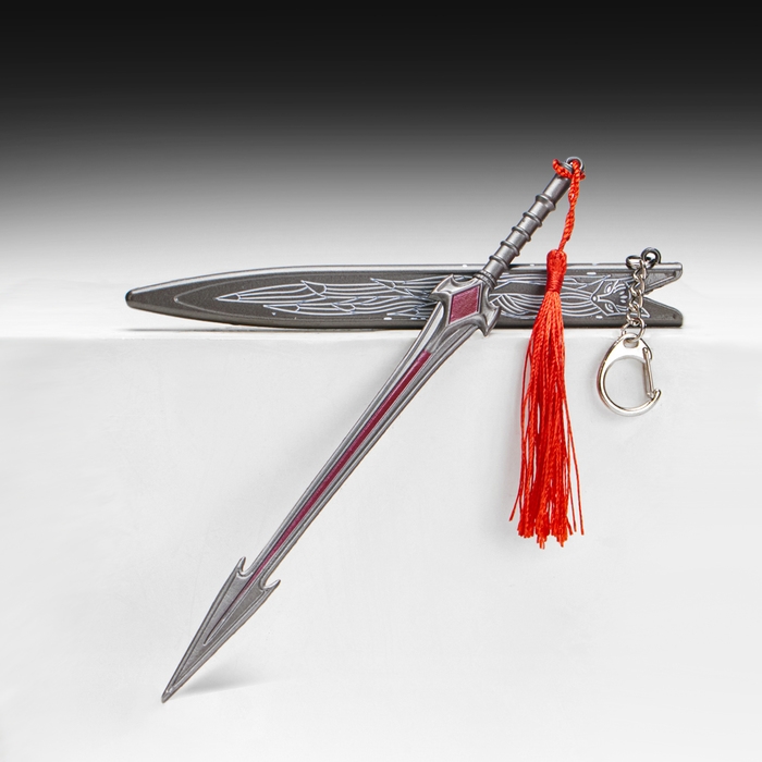 Сувенирное оружие подвесное мини Сувенирное оружие подвесное мини "Меч в стиле Геншин", брелок, 20 см, серебристый