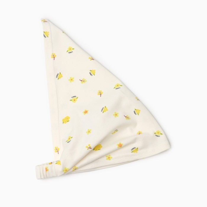 Косынка для девочки, цвет бело-желтый, размер 44-46