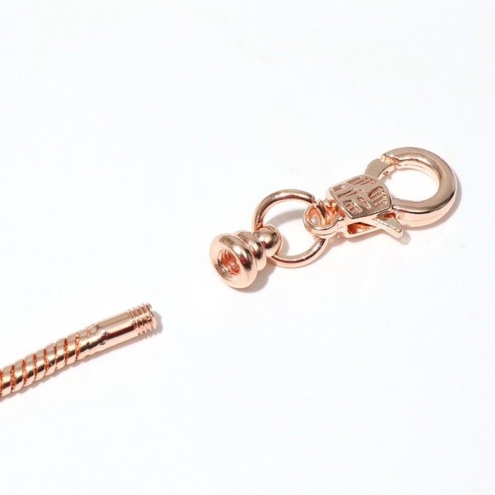 Основа для браслета &laquo;Карабин&raquo;, цвет розовое золото, 17 см + 5 см удлинитель