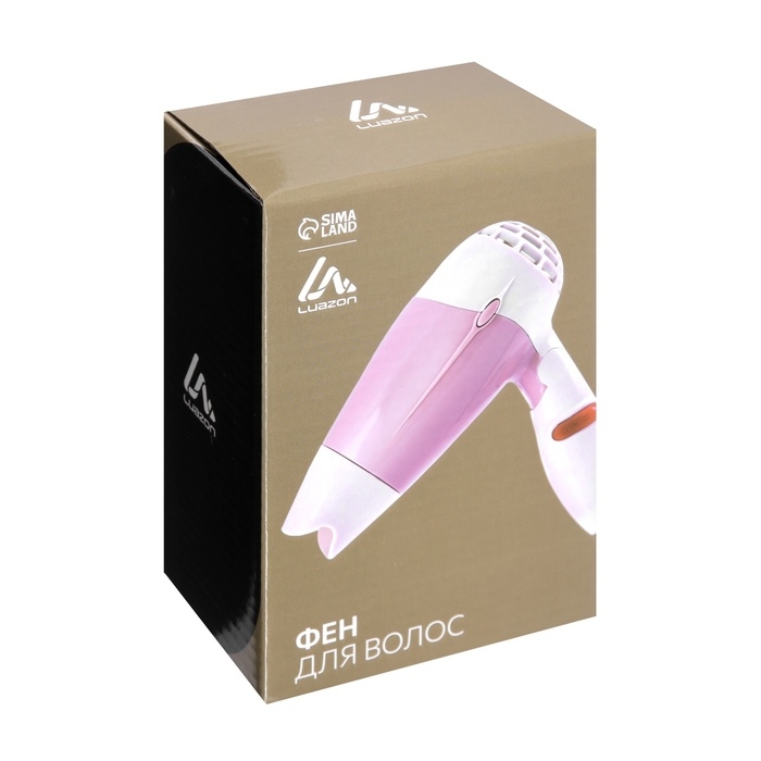 Фен Luazon LF-23, 800 Вт, 2 скорости, 2 режима, складная ручка, голубой Фен Luazon LF-23, 800 Вт, 2 скорости, 2 режима, складная ручка, голубой