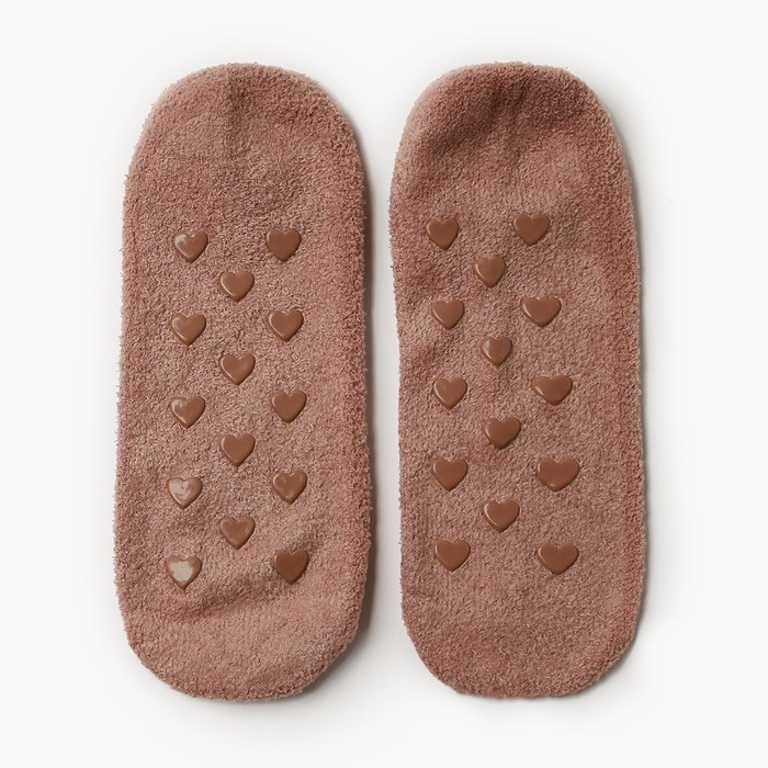 Носки женские укороченные нескользящие, цвет бежевый, размер 36-39