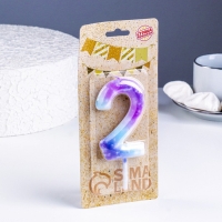 Свеча в торт на шпажке "Галактика", цифра 2, 9 см, ГИГАНТ Свеча в торт на шпажке "Галактика", цифра 2, 9 см, ГИГАНТ