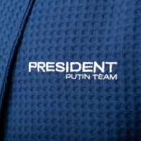Халат вафельный мужской Putin team, размер M (52) Халат вафельный мужской Putin team, размер M (52)