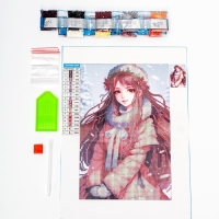 Новогодняя алмазная мозаика с частичным заполнением на холсте «Новый год. Снежная красавица», 20 х 30 см Новогодняя алмазная мозаика с частичным заполнением на холсте «Новый год. Снежная красавица», 20 х 30 см