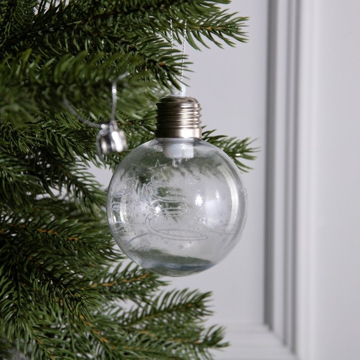 Ёлочный шар &laquo;Хрустальный&raquo;, батарейки, 1 LED, свечение тёплое белое