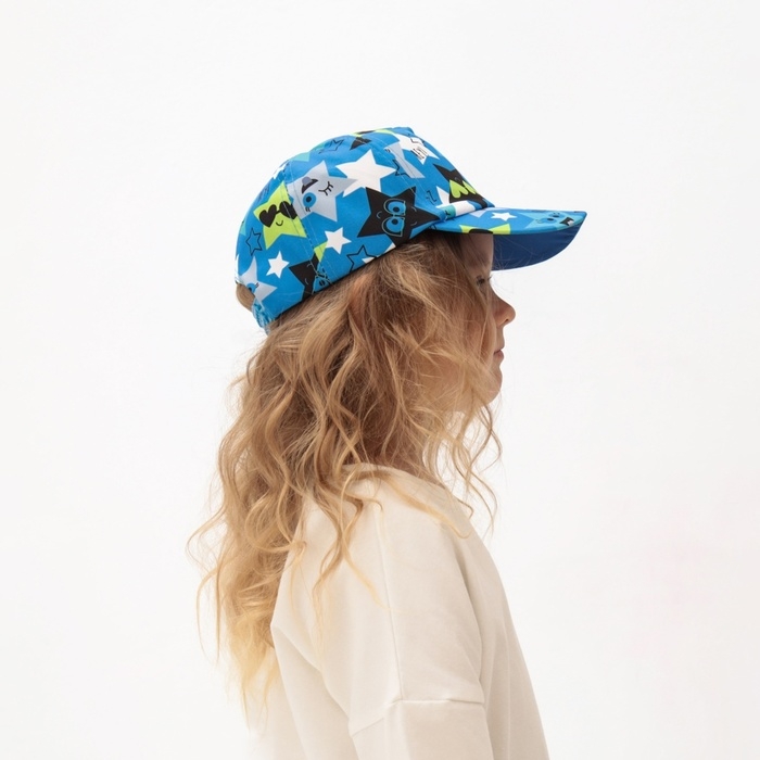 Кепка детская MINAKU "Звёзды" цвет голубой, р-р 52