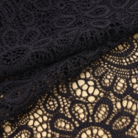 Кружевная эластичная ткань, 195 мм &times; 2,7 &plusmn; 0,5 м, цвет чёрный