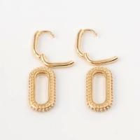 Серьги металл &laquo;Цепи&raquo; два звена, цвет белый в золоте