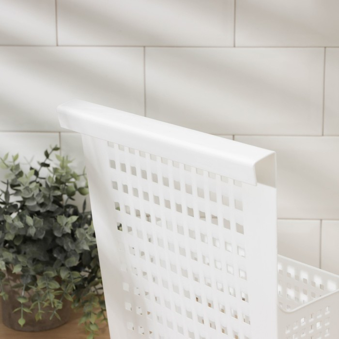 Корзина для хранения навесная на дверцу &laquo;Лофт&raquo;, 24,5&times;9,5&times;31,5 см, цвет белый