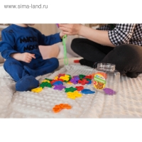 Шнуровка &laquo;Весёлые фигурки&raquo; в банке, 40 шт., МИКС, по методике Монтессори