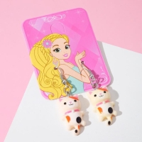 Серьги детские &laquo;Выбражулька&raquo; котята, цветные в серебре