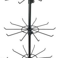 Вертушка, 6 ярусов по 10 крючков, 40&times;40&times;160 см, цвет чёрный