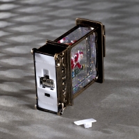 Светодиодная фигура &laquo;Фонарь с ёлкой и Дедом Морозом&raquo; 7.6 &times; 13.5 &times; 3.2 см, пластик, блёстки, батарейки AG13х3 (в комплекте), свечение тёплое белое