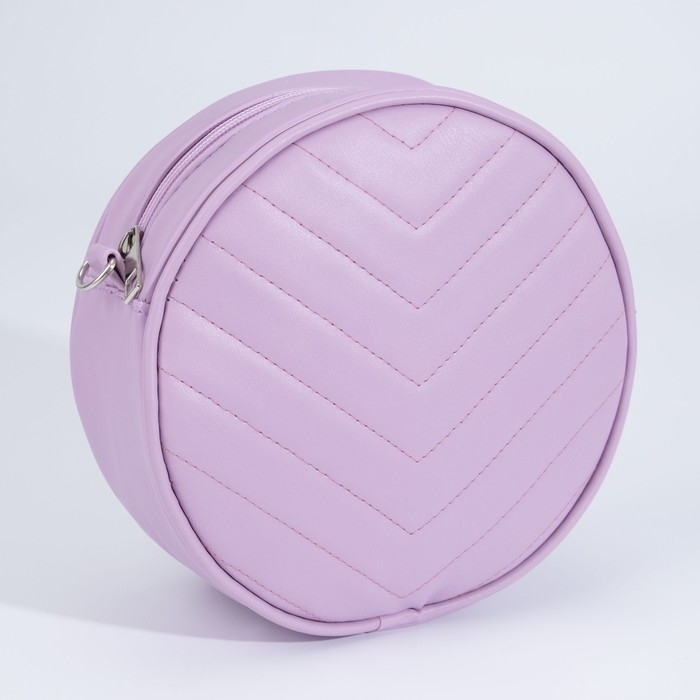 Сумка женская круглая из искусственной кожи, 18х18 см, цвет сиреневый Сумка женская круглая из искусственной кожи, 18х18 см, цвет сиреневый