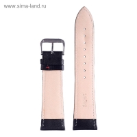 Ремешок для часов кожаный "Соломон" 20 мм, l-20 см, черно-красный