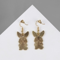 Серьги &laquo;Зайчики&raquo; скелеты, рентген, цветные в золоте