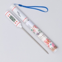 Термометр (термощуп) электронный на батарейках &laquo;Живи со вкусом&raquo;, белый.