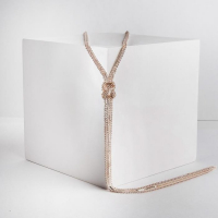 Набор 2 предмета: серьги, кулон &laquo;Элегантность&raquo; жгут, цвет белый в розовом золоте, 42 см