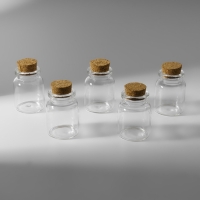 Баночки для хранения бисера, d = 3 × 4,5 см, 5 шт Баночки для хранения бисера, d = 3 × 4,5 см, 5 шт