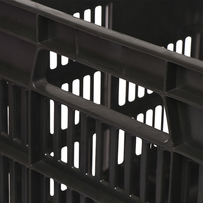 Ящик универсальный, пластиковый, 51 &times; 34 &times; 30 см, на 30 кг, чёрный