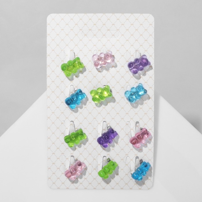 Брошь &laquo;Мармеладные мишки&raquo;, цвет МИКС (неделимая фасовка 12 шт., цена за шт.)