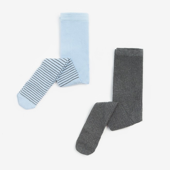 Набор колготок Крошка Я &laquo;Полоска&raquo;, рост 74-80 см, цвет серый/голубой