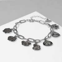 Браслет &laquo;Цепь с подвесками&raquo; мультяшки, цвет серебро