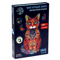 Пазлы деревянные фигурный «Кот мандала», 144 элемента Пазлы деревянные фигурный «Кот мандала», 144 элемента