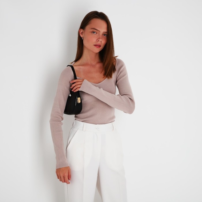 Сумка-багет на молнии, цвет чёрный