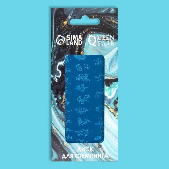 Диск для стемпинга металлический &laquo;Цветочки и листочки&raquo;, 12 &times; 6 см