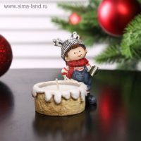 Сувенир полистоун подсвечник со свечой "Мальчик/Девочка в шапочке-зверька" МИКС 7,2х8х5,2 см Сувенир полистоун подсвечник со свечой "Мальчик/Девочка в шапочке-зверька" МИКС 7,2х8х5,2 см