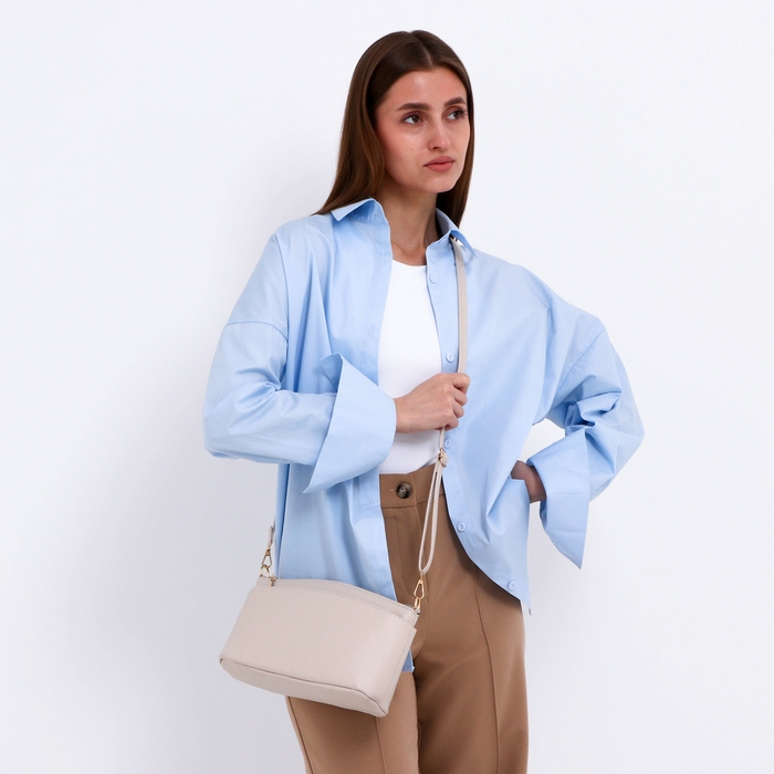 Сумка женская кросс-боди на молнии, цвет бежевый Сумка женская кросс-боди на молнии, цвет бежевый