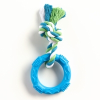 Игрушка жевательная с канатом "Кусочек солнца", 8 см, голубая Игрушка жевательная с канатом "Кусочек солнца", 8 см, голубая