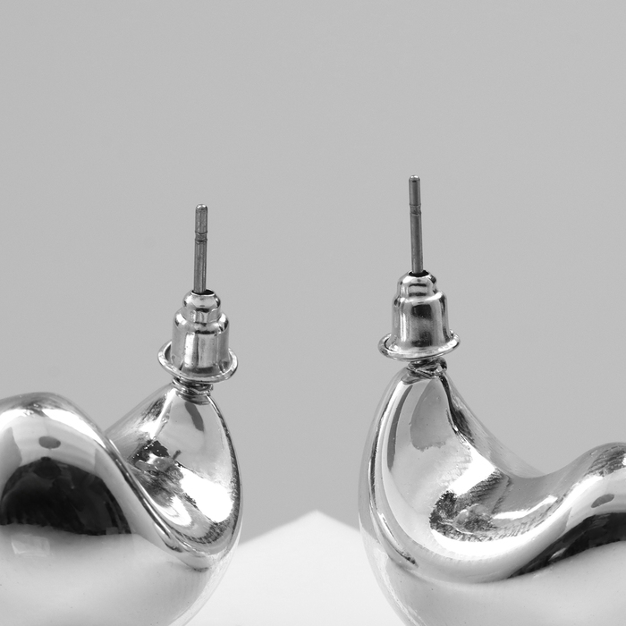 Серьги пластик &laquo;Круг&raquo; цикл, цвет серебро