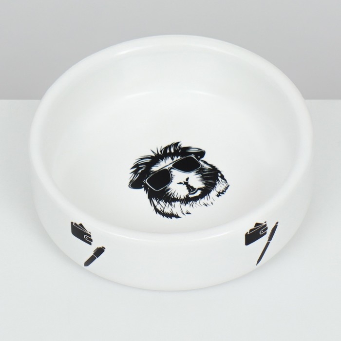 Миска керамическая для грызунов "Чёрно-белый" 80 мл  8,5 х 3 см