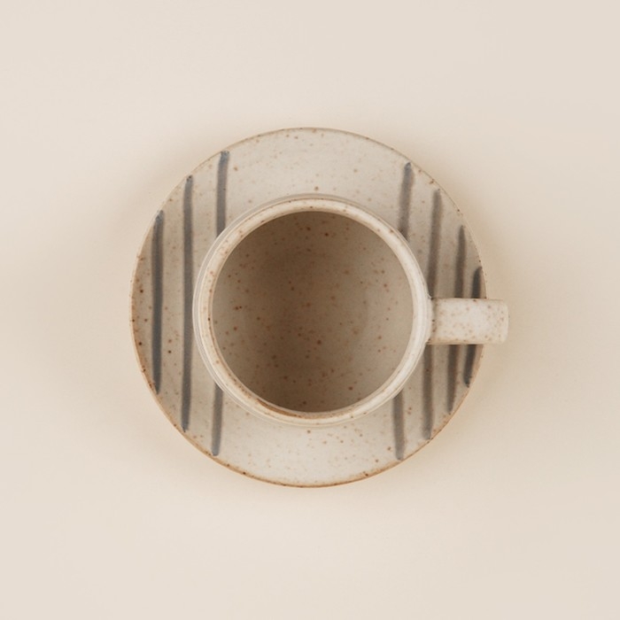 Чайная пара керамическая SL Home &laquo;Райяс&raquo;, 2 предмета: чашка 230 мл, блюдце d=12,5 см, цвет бежевый