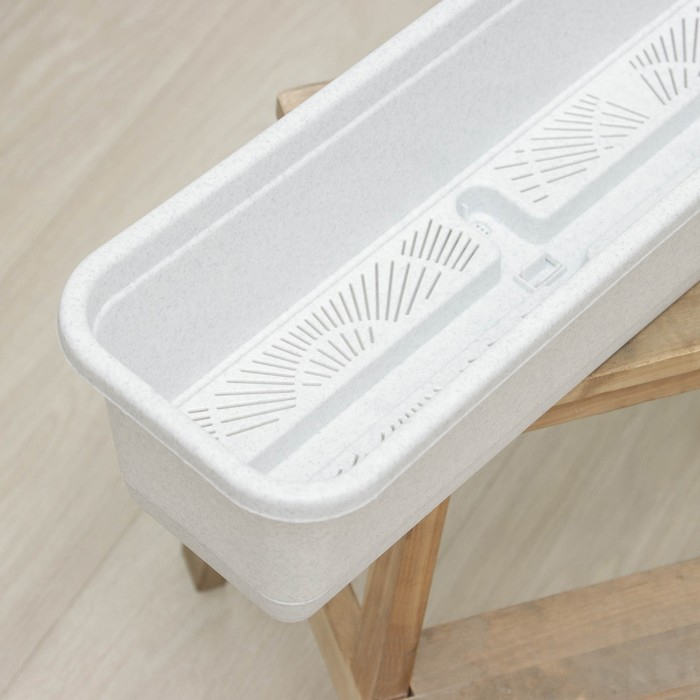 Ящик балконный с поддоном, 80 см, цвет мраморный Ящик балконный с поддоном, 80 см, цвет мраморный