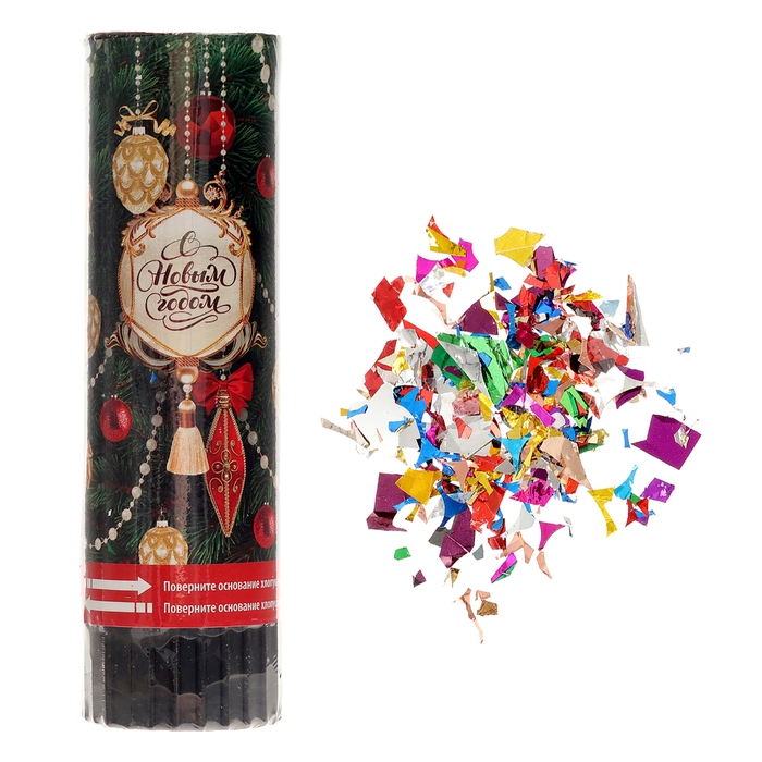 Новогодняя хлопушка пружинная поворотная &laquo;Елочные игрушки&raquo; 15 см