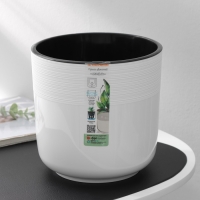 Кашпо для цветов со вставкой &laquo;Линель&raquo;, 4,5 л, d=19 см, h=19 см, пластик, белое